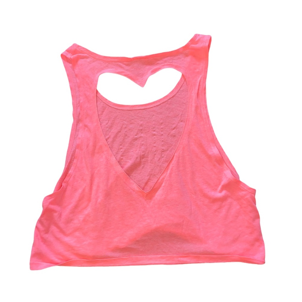 Victorias Secret PINK Open Back Heart Design Cropped workout lounge top